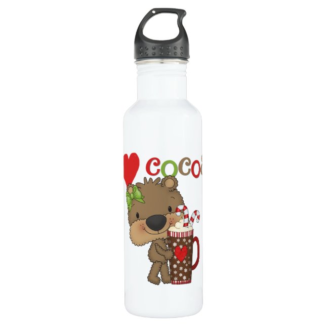 Girl Bear Cocoa Love Water Bottle (Front)