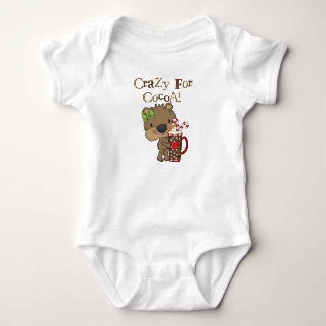 Girl Bear Crazy For Cocoa Baby Bodysuit (Front)
