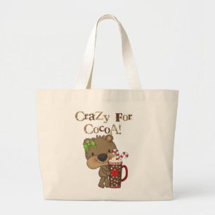 Girl Bear Crazy For Cocoa Large Tote Bag