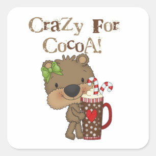 Girl Bear Crazy For Cocoa Square Sticker