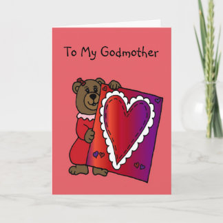 girl bear holding valentine for godmother card