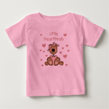 Girl Bear Little Heartthrob Baby T-shirt by valentines_store at Zazzle
