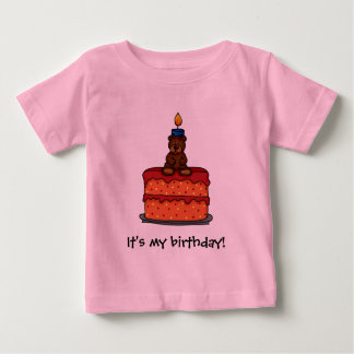 girl bear on Birthday cake t-shirt
