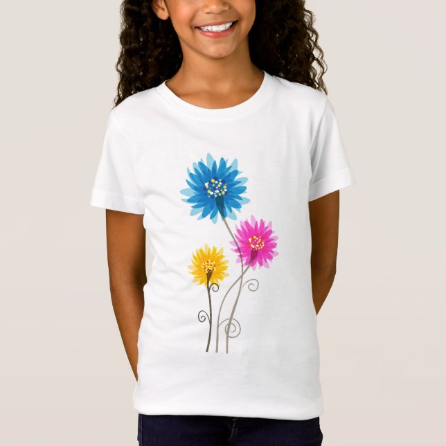 Girl beautiful flowers T-Shirt (Front)