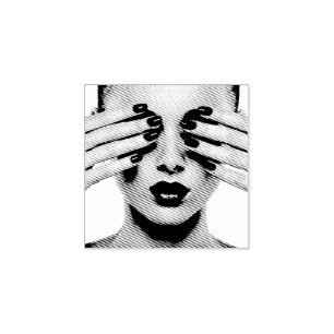 Girl Beautiful Lady Makeup Acrylic Nails Rubber Stamp