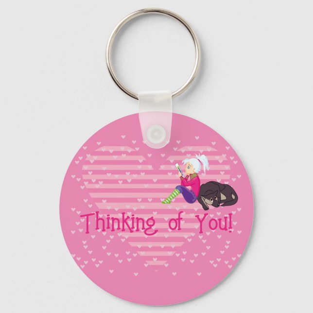 Girl Being in love Keychain (Front)