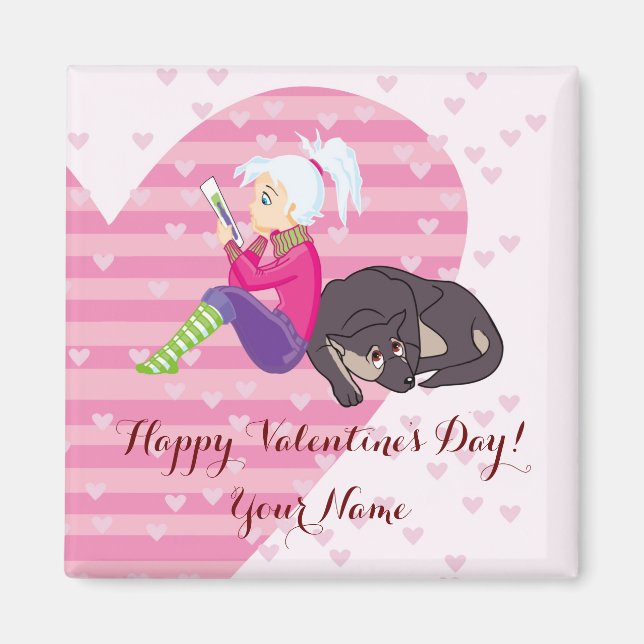 Girl Being in love Magnet (Front)