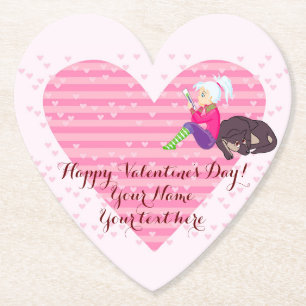 Girl Being in love Paper Coaster