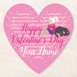 Girl Being in love Paper Coaster