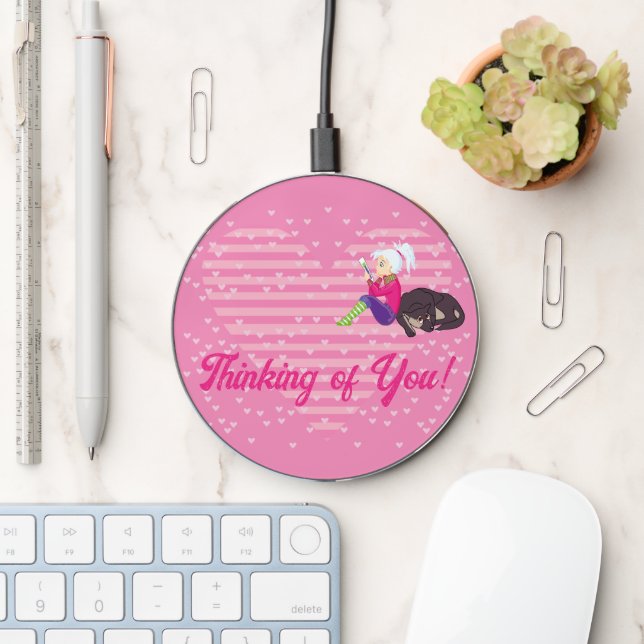 Girl Being in love Wireless Charger (Desk)