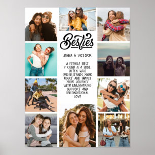 Girl Besties 10 photos custom text black font Poster