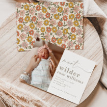 Girl Birth Announcement | Floral Photo Birth