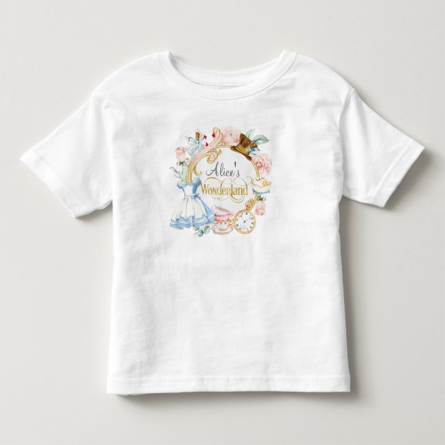 Girl birthday Alice in Wonderland Toddler T-shirt (Front)
