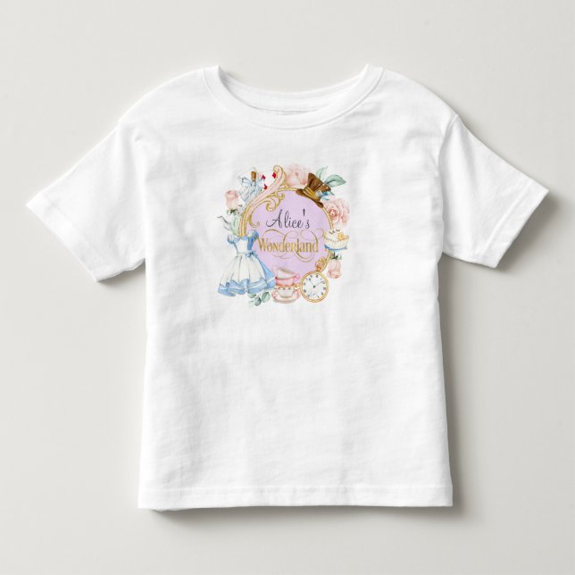 Girl birthday Alice in Wonderland Toddler T-shirt (Front)