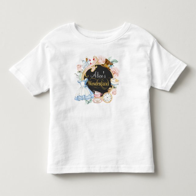 Girl birthday Alice in Wonderland Toddler T-shirt (Front)