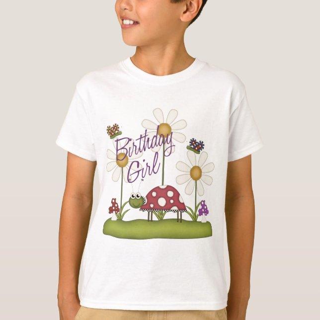 Girl Birthday Bugs T-Shirt (Front)