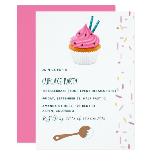 Girl Birthday Cupcake Baking Party invitation | Zazzle.com