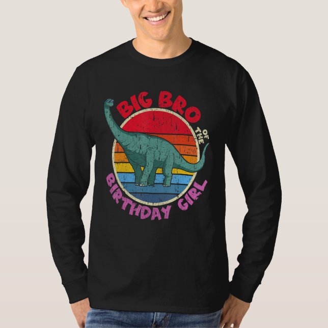 Girl Birthday I Big Bro I Brachiosaurus I Family M T-Shirt (Front)