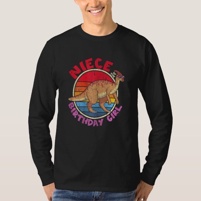 Girl Birthday I Niece I Parasaurolophus I Family M T-Shirt (Front)