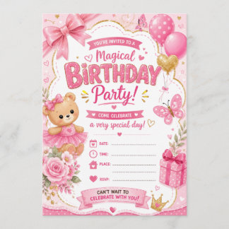Girl birthday invitation