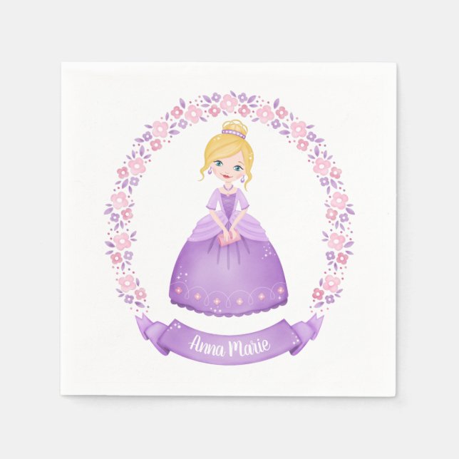 Girl Birthday Party Napkins (Front)