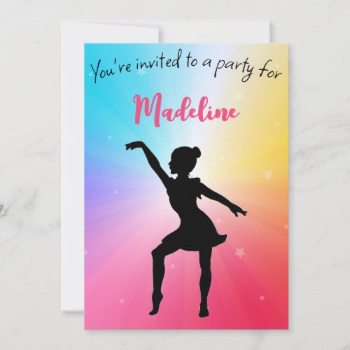 Girl Birthday Party Personalized Tie Dye Rainbow Invitation