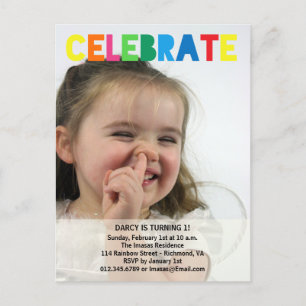 Girl Birthday Party Photo Invitations