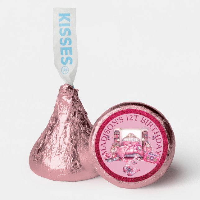 Girl Birthday Sleepover Personalized Hershey®'s Kisses® (Front)