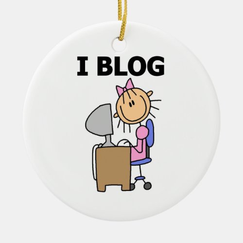 Girl Blogger Ceramic Ornament