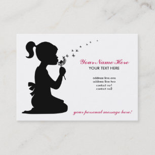 Girl Blowing Dandelion Business Card