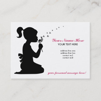 Girl Blowing Dandelion Business Card