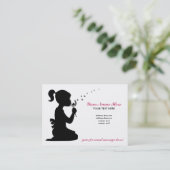 Girl Blowing Dandelion Business Card (Standing Front)