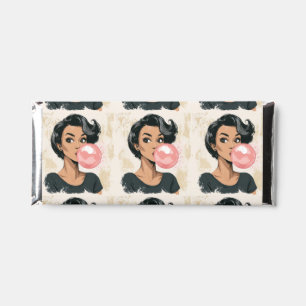 Girl Blowing Pink Bubble Gum Bubble Fun Cute Hershey Bar Favors