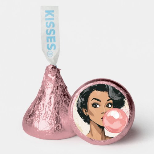 Girl Blowing Pink Bubble Gum Bubble Fun Cute Hershey®'s Kisses®