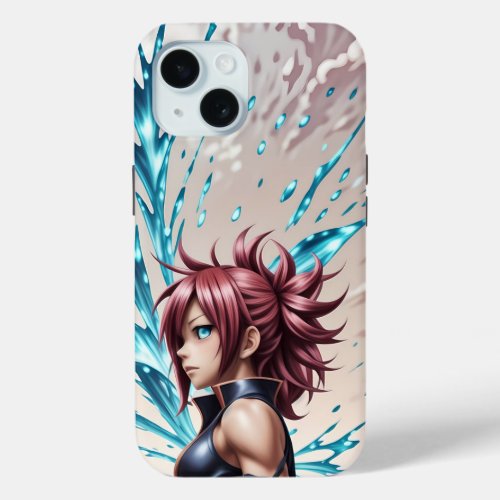 Girl Blue Eyes Style Anime iPhone 15 Case