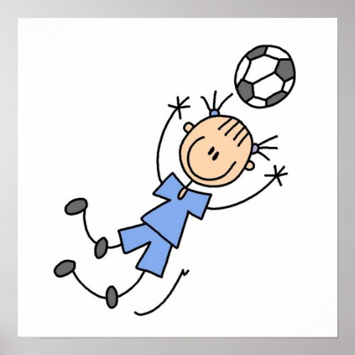 Girl Blue Uniform Soccer Player T_shirts and Gifts Poster