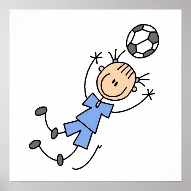 Girl Blue Uniform Soccer Player T-shirts and Gifts Poster (Front)