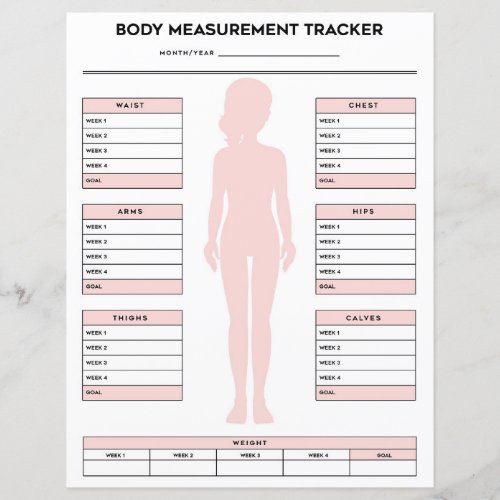 Girl Body Measurements Tracker Weight Loss Chart