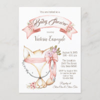 Girl Boho Fox Baby Shower Invitations