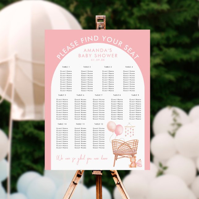 Girl Boho Nursery Baby Shower Seating Chart Foam Board (Creator Uploaded)
