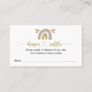 Girl Boho Rainbow Diaper Raffle Enclosure Card