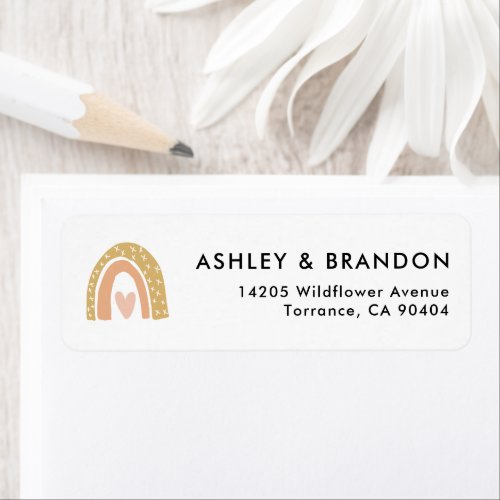 Girl Boho Rainbow Party Return Address Labels