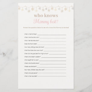 Girl Boho Who Knows Mommy Best Baby Shower Game
