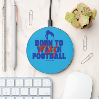 Girl Born to Play Football Wireless Charger