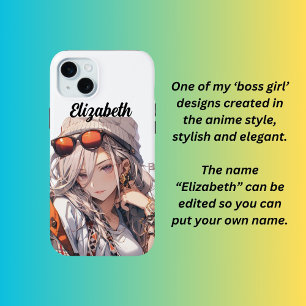 Girl boss, anime style iPhone 15 plus case