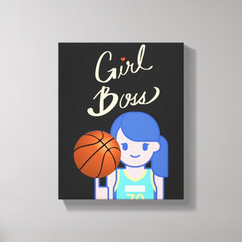 Girl Boss Basketball   Canvas Print