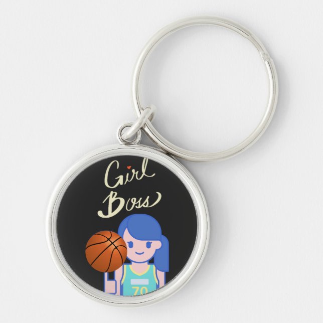 Girl Boss Basketball  Keychain (Front)