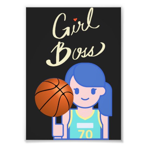 Girl Boss Basketball   Photo Print