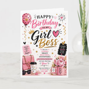 Girl Boss Birthday Card for Daughter 