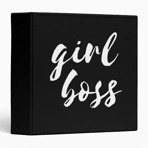Girl boss black 3 rings binder